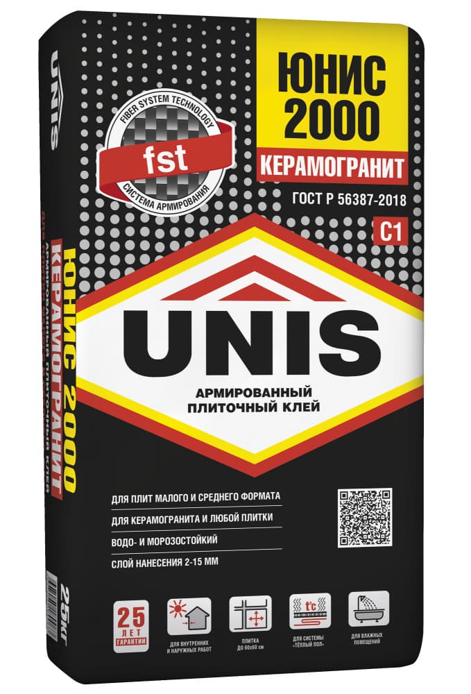 Клей плиточный Юнис 2000 25кг