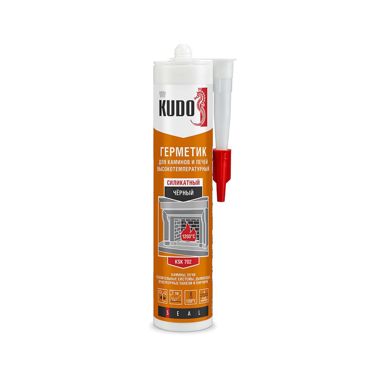 Герметик печной Kudo 1200C черный