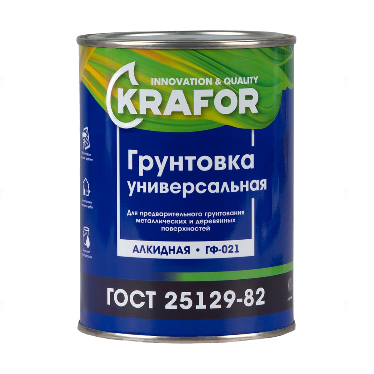 Грунтовка ГФ-021 серая Krafor 0.8кг