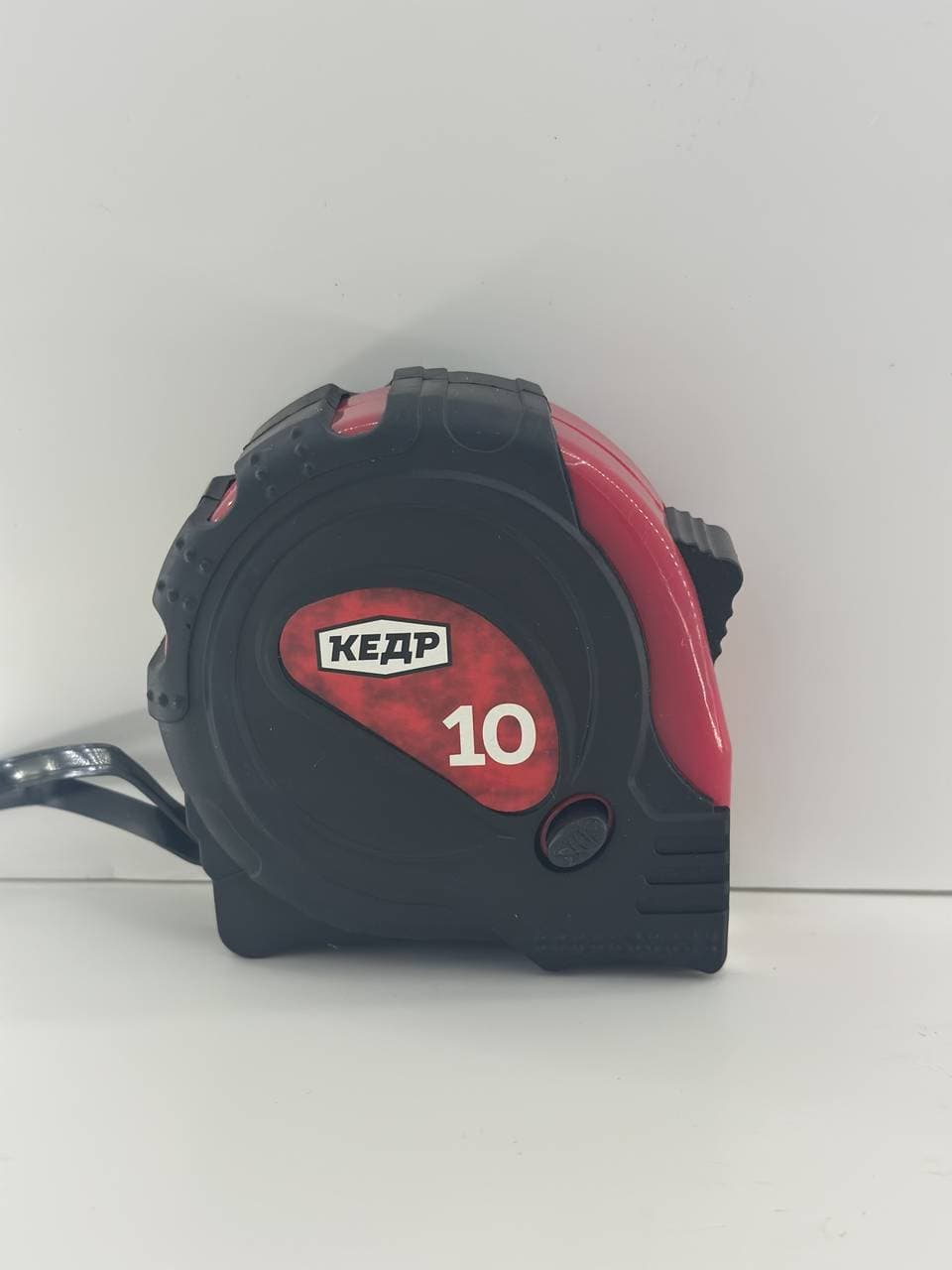 Рулетка обрезин.корп. с фиксатором 10м Кедр