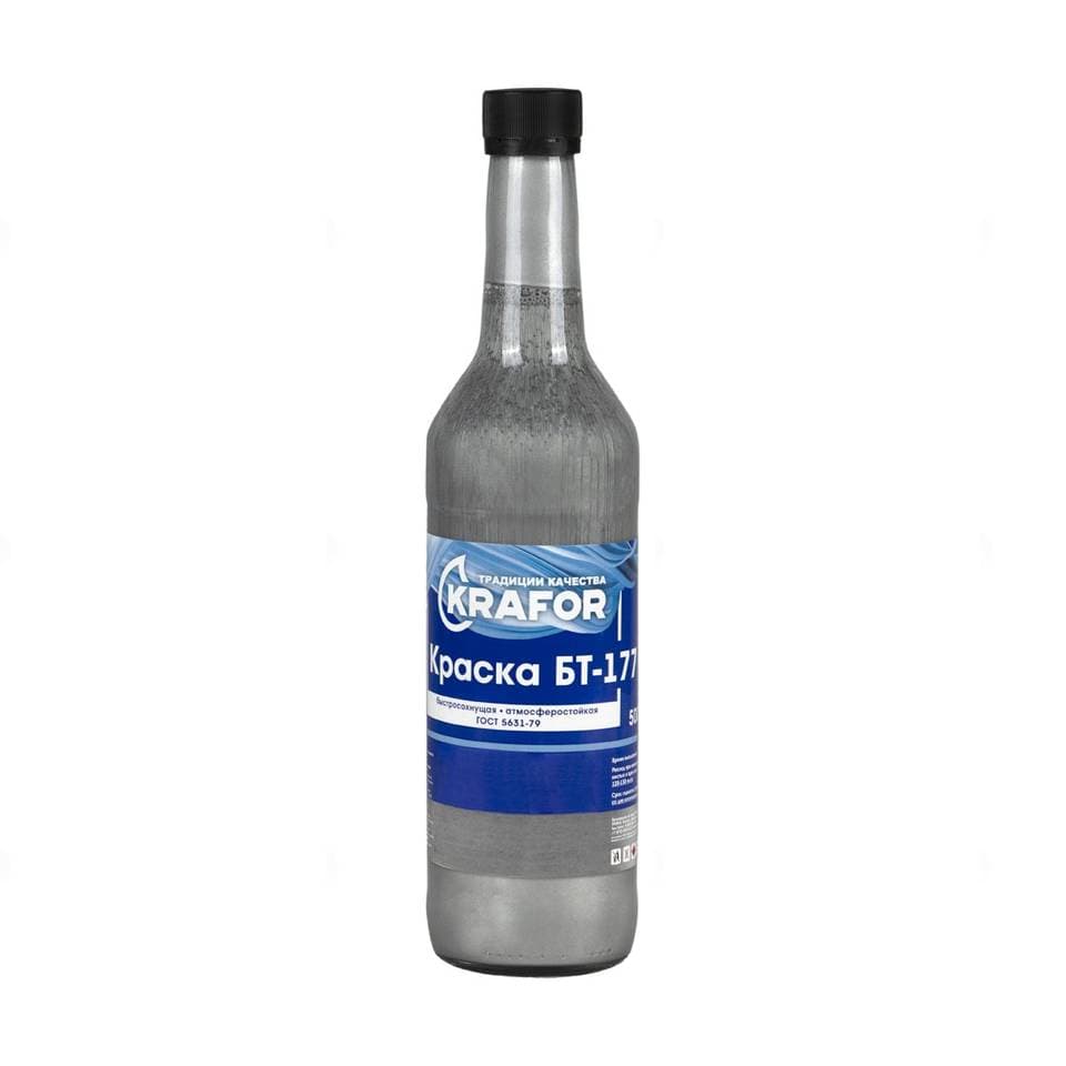 Краска БТ-177 (Серебрянка) KRAFOR 0,5л